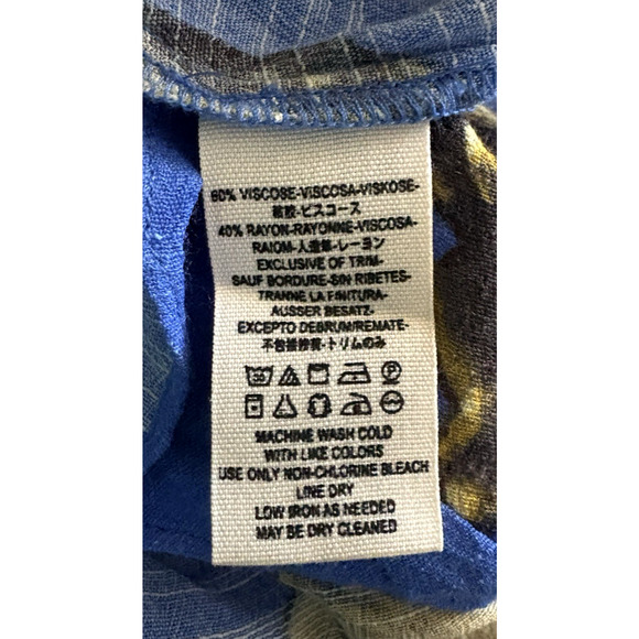 Free People '25 Royal Blue Floral Romper Rush Ruffles Wrap Front about Sz L-XL - Picture 8 of 16